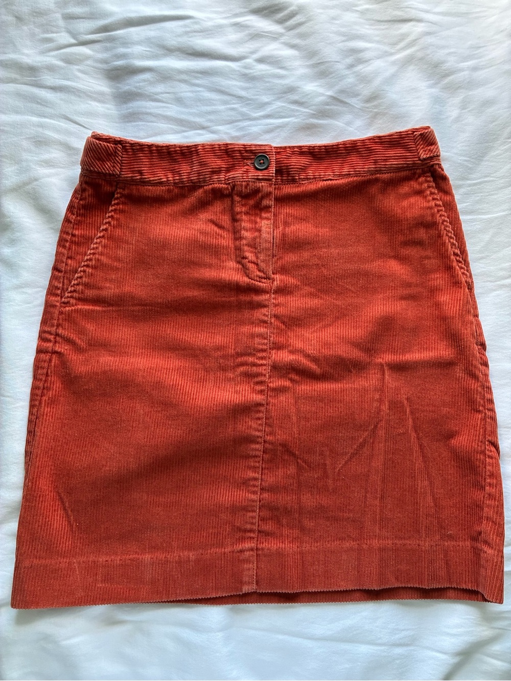 Talbots Women's Rust Orange Corduroy Mini Skirt